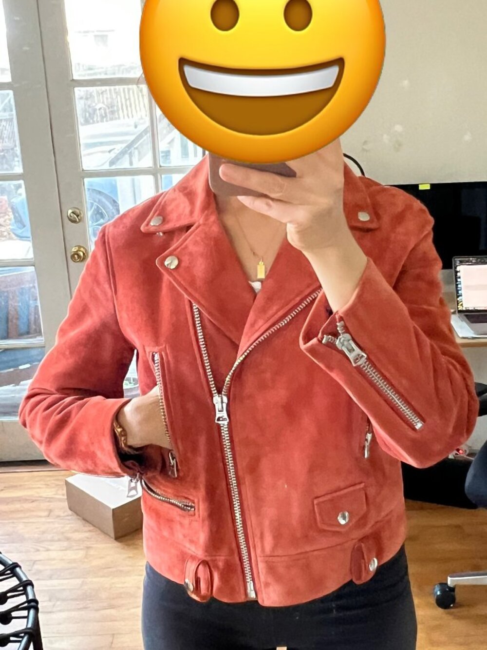 ACNE Studios Mock Moto Suede Leather Jacket (100% Goat Suede) - Picture 14 of 14